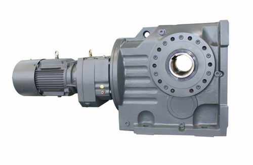 Right Angle Hollow Shaft Helical Bevel Gearbox and Motor - Geared